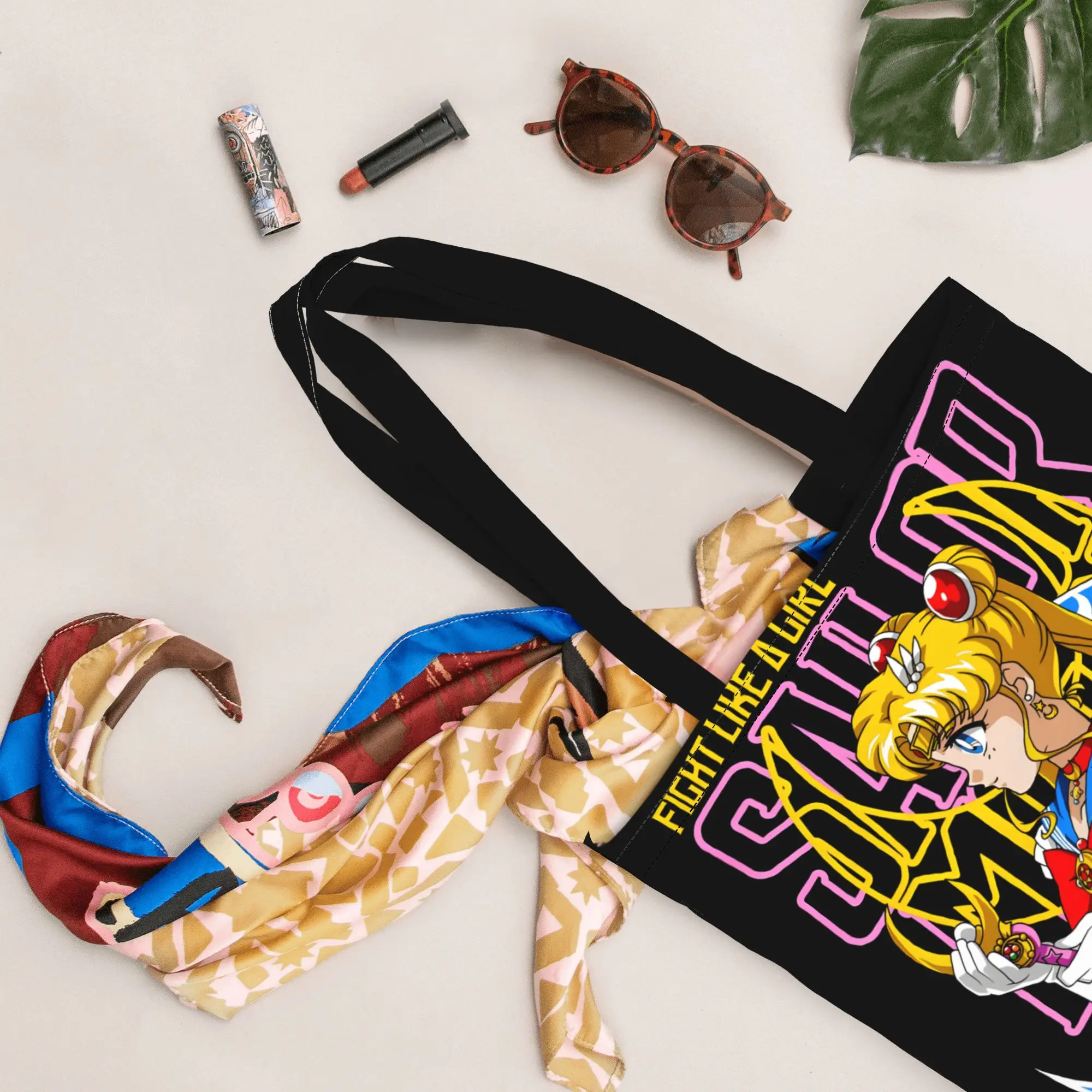1PC Moon Princess Warrior Canvas Tote Bag Sailor Moon Canvas Tote Bag Perfect for Shopping Grocery Travel & Outdoor - view 3