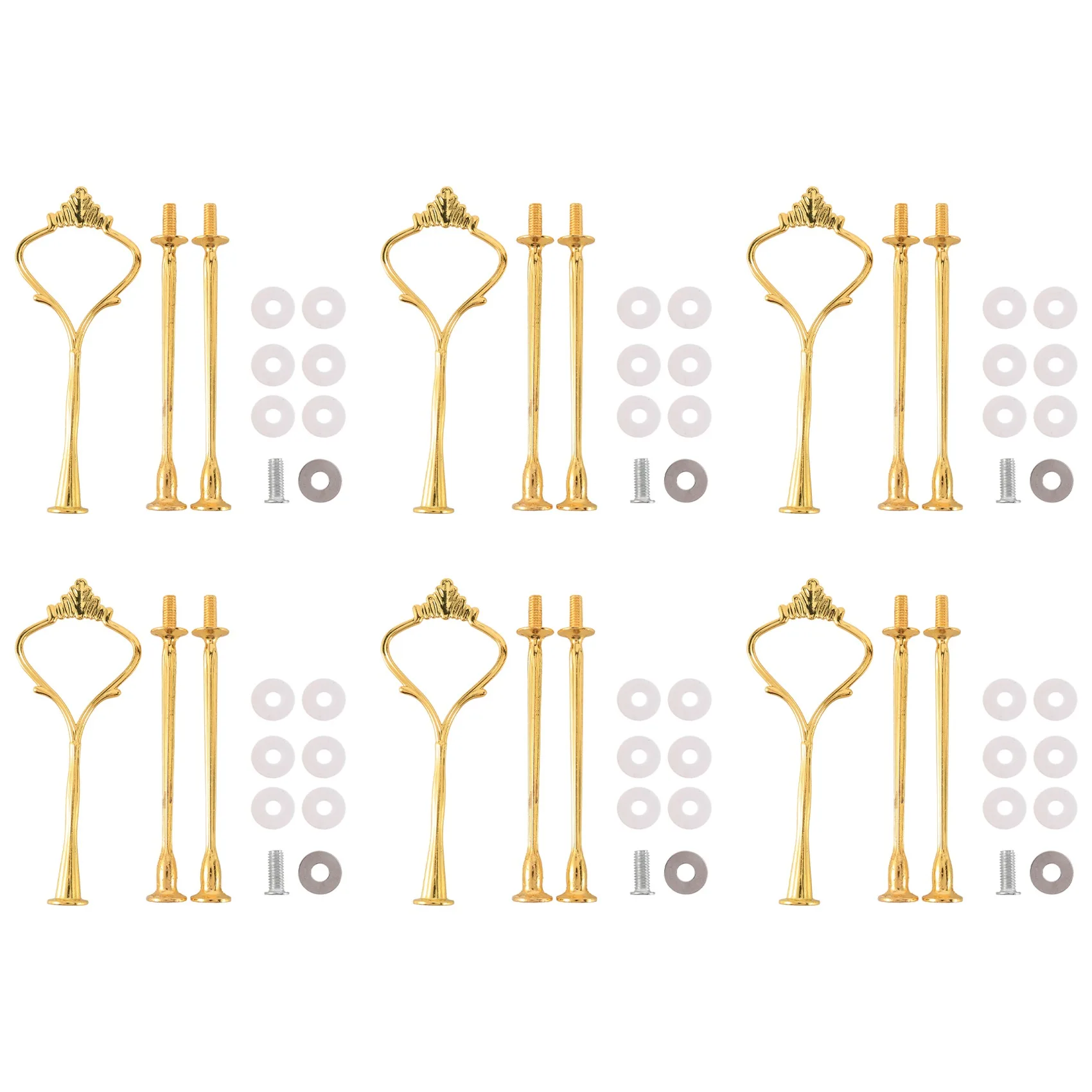 J1UL1N 6 Set Tray Hardware For Cake Stand 3 Tier Cake Stand Fitting Hardware Holder For Wedding And Party Serving Tray