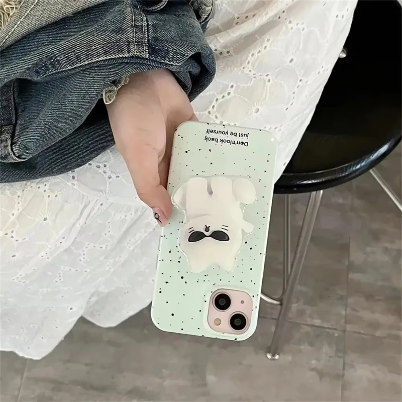 Cartoon Cute White Sunglasses Cat Stand Grip Tok GripTok Holder Ring Glossy Finger Bracket For iPhone 15 Girl Phone Accessories - view 3