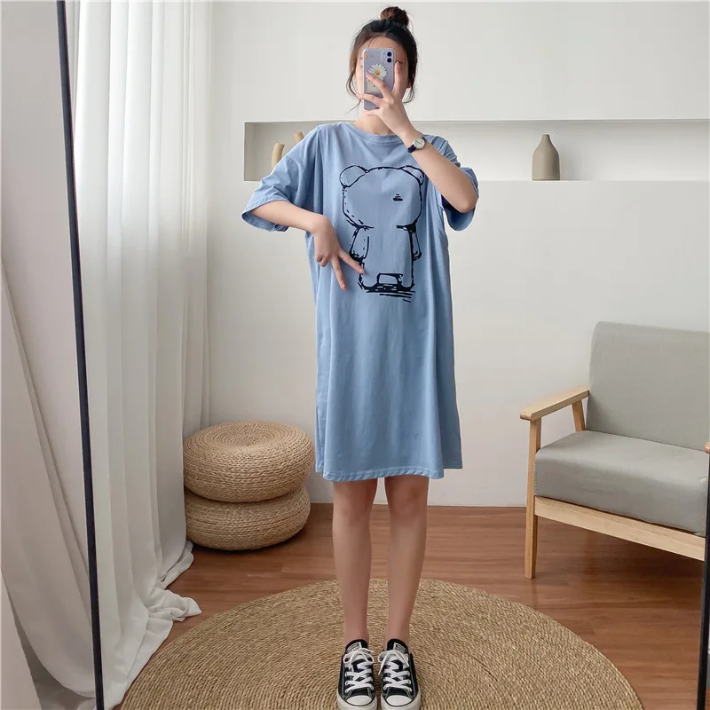 Maternity Dress Breastfeeding Summer For Women Pregnant Nursing Dresses Loose Casual Feeding Clothing Pregnancy Home Clothes