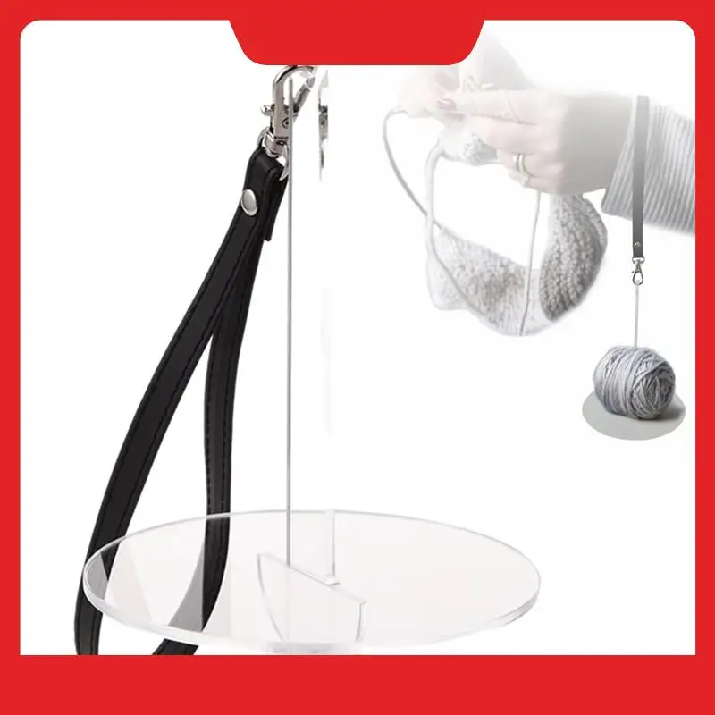 

2 шт. акриловый держатель пряжи на запястье с кожаным ремешком, портативный держатель для шариков пряжи, органайзер для вязальных принадлежностей, прочный B