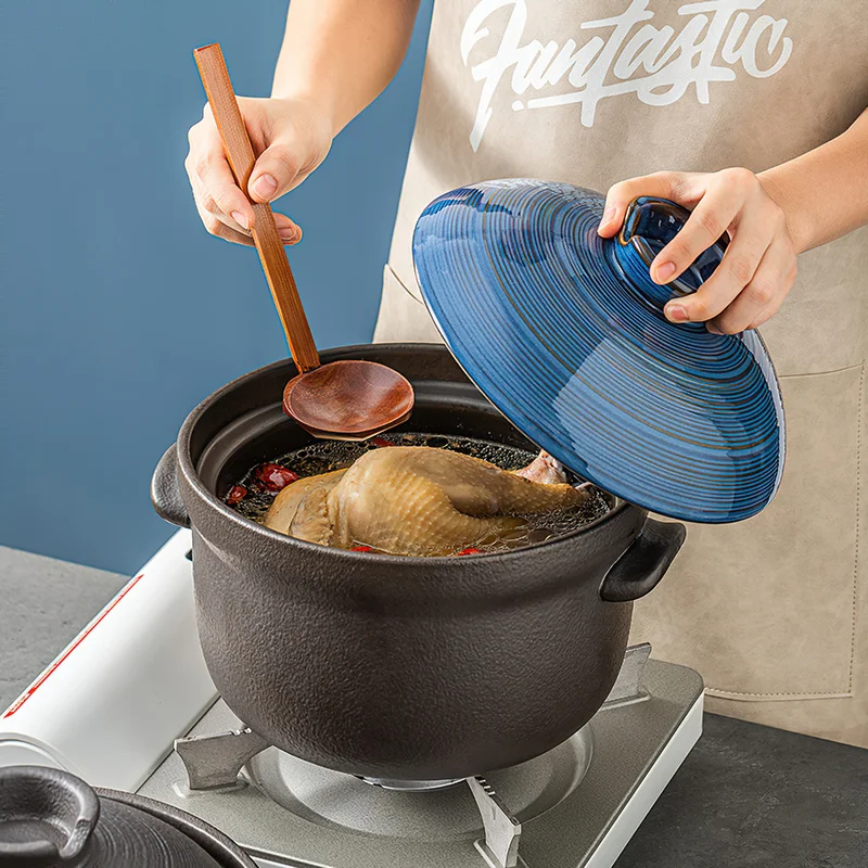 Ceramic Pot Cooking Japanese Style Clay Casserole Kitchen Cookware Stew Pot Big Soup Pan Cooking Saucepan Korean Cookware