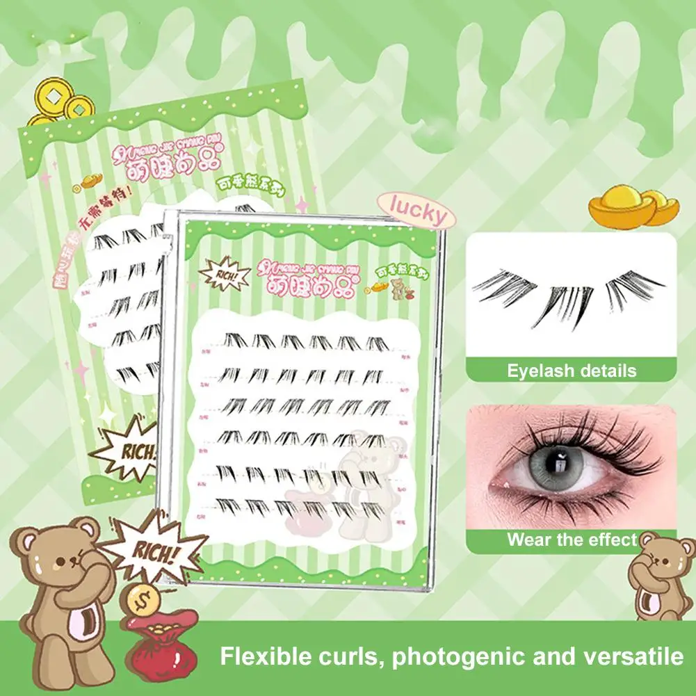 Kein Kleber künstliche Wimpern – untere Wimpern im Fuchsstil, natürlicher Manga-Feen-Look, einfach anzubringende selbstklebende Wimpern für die Kamera