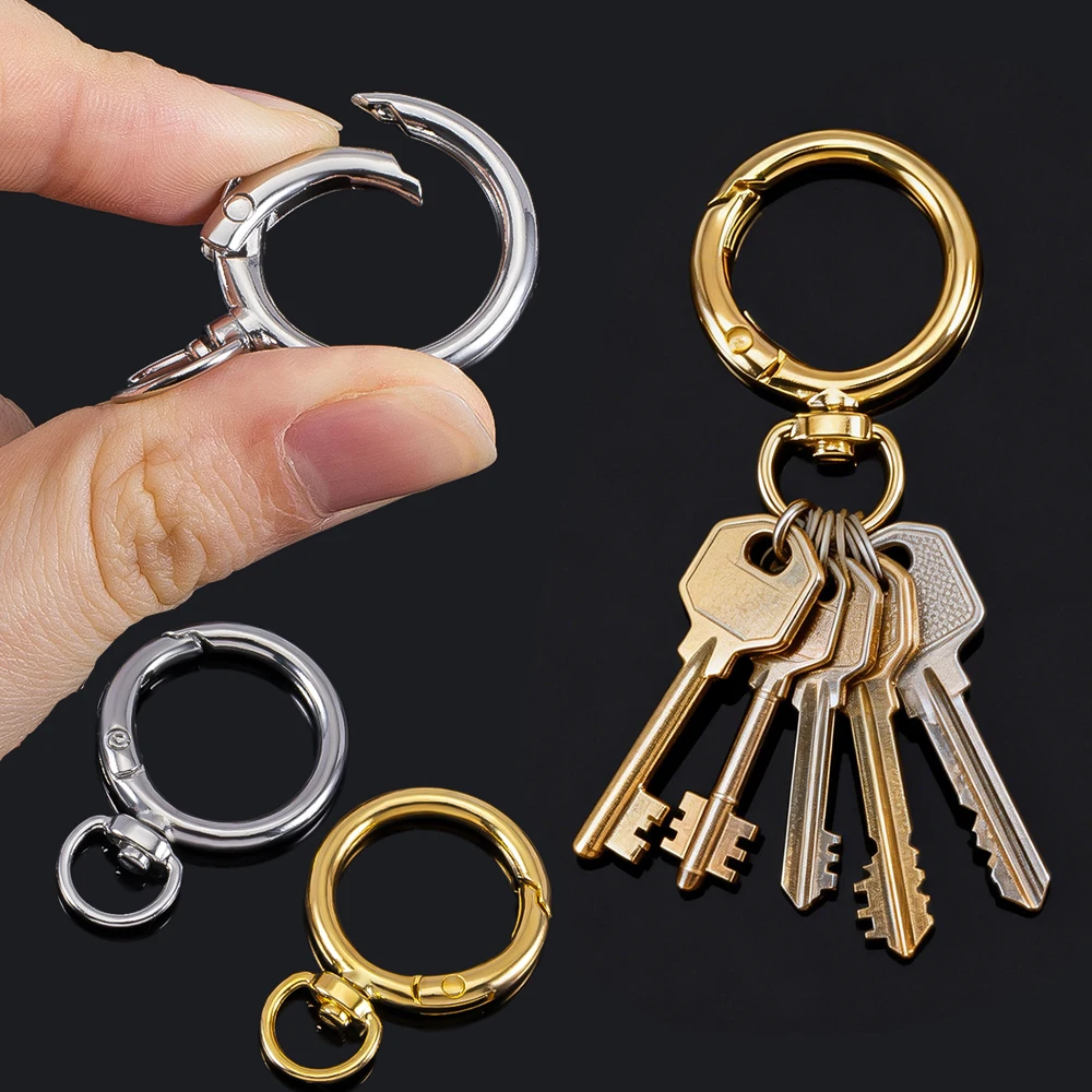 

2/5Pcs Round Shape Rotation Alloy Lobster Spring Clasps Openable Key Ring Hook Connector Dog Chain Buckle for DIY Jewelry Making