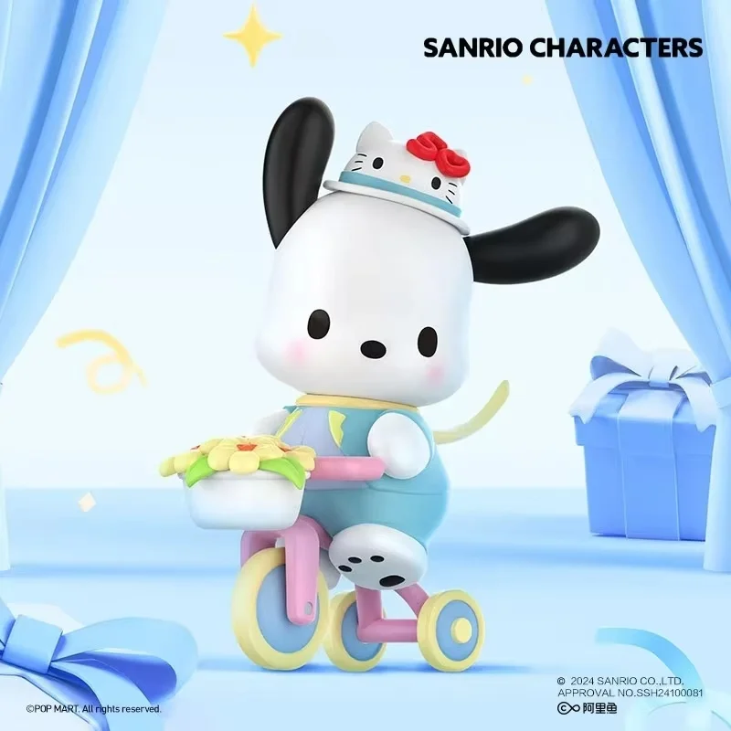 Caixa cega de personagens sanrio originais, hellokitty, série 50 ° aniversário, brinquedos, figura de anime, caixa misteriosa, decoração, presente de natal