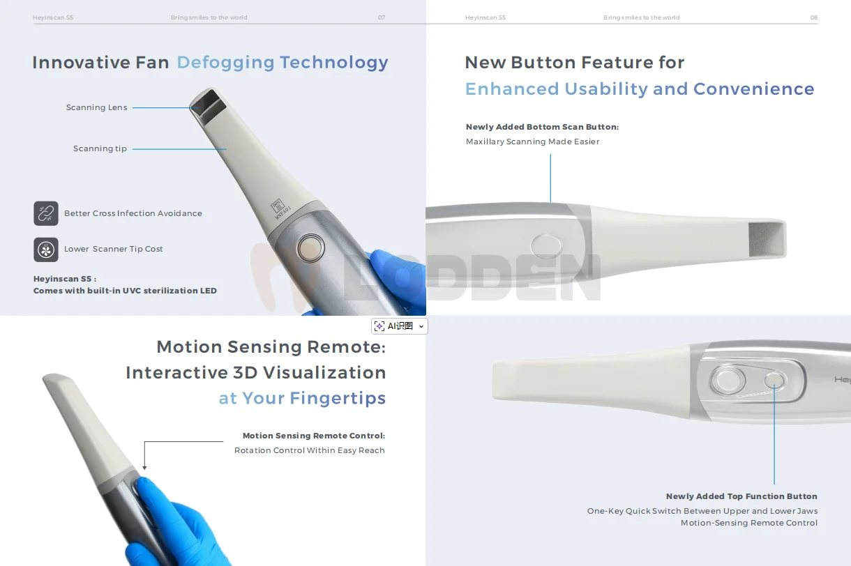 LODDEN Heyinscan S5 Dentaler Intraoralscanner 3D Digitales Abdruck-Instrumentensystem Mundkamera Dentallabor-Ausrüstung – Detail 6