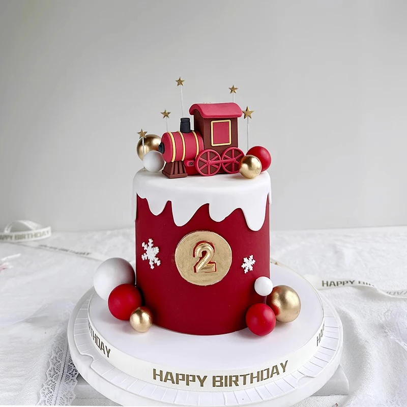 17 stücke Zug kuchen deckel rote Zug kugeln Kuchen dekorationen mit Sternen für Jungen Mädchen Baby party Geburtstags feier liefert niedliche Geschenke