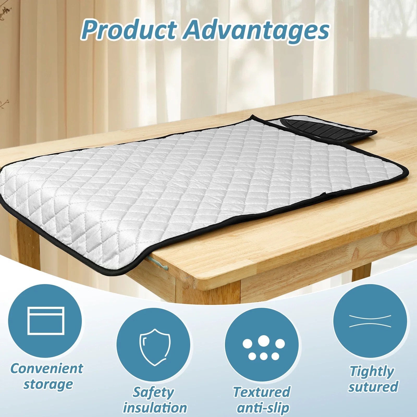 Upgraded Ironing Mat Thick Portable Ironing Mat Handy Laundry Washer Dryer Isolate Heat Pad Cover for Table Top 50x83cm