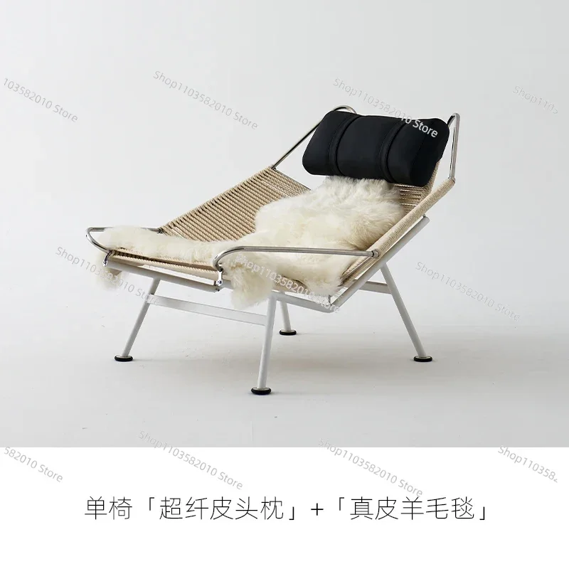 Rope-woven medieval wabi-**** flag rope chair × Italian minimalism, the designer's 