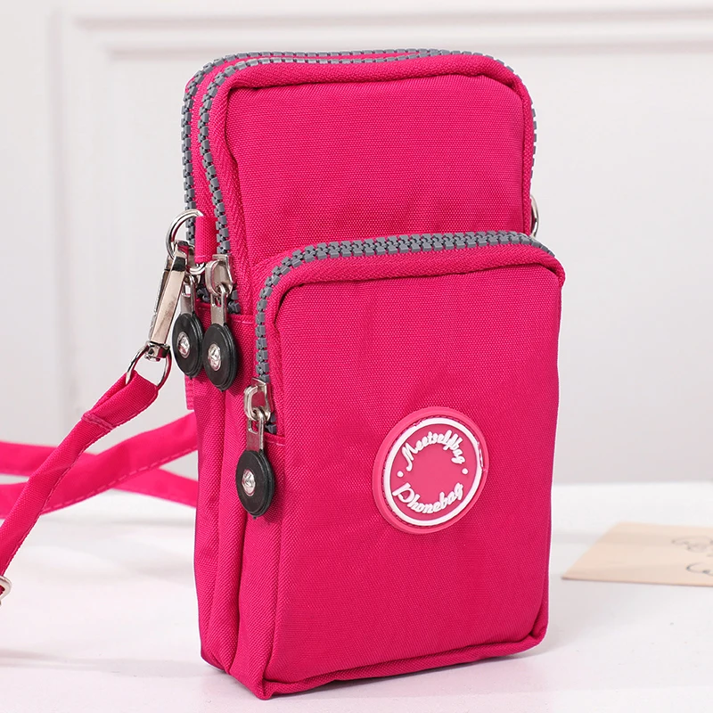 

Men's crossbody bag for daily outing large capacity shoulder bag for mobile phone three-layer zipper sports bag