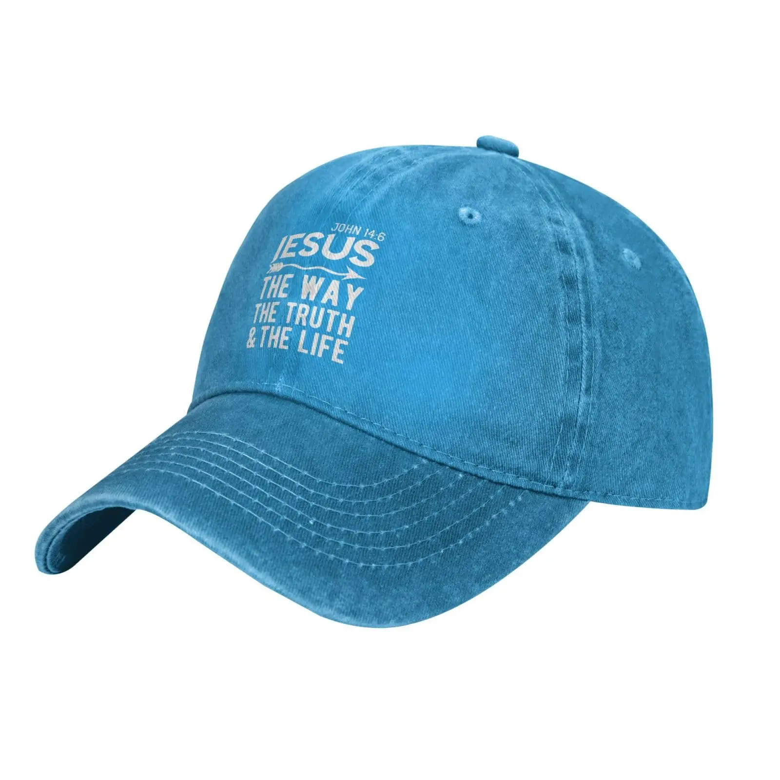 Bible Verse Christian Worship Hats for Women Fashionable Jesus The Way Truth Life Retro Hat Classic Washed Cotton Dad Cap