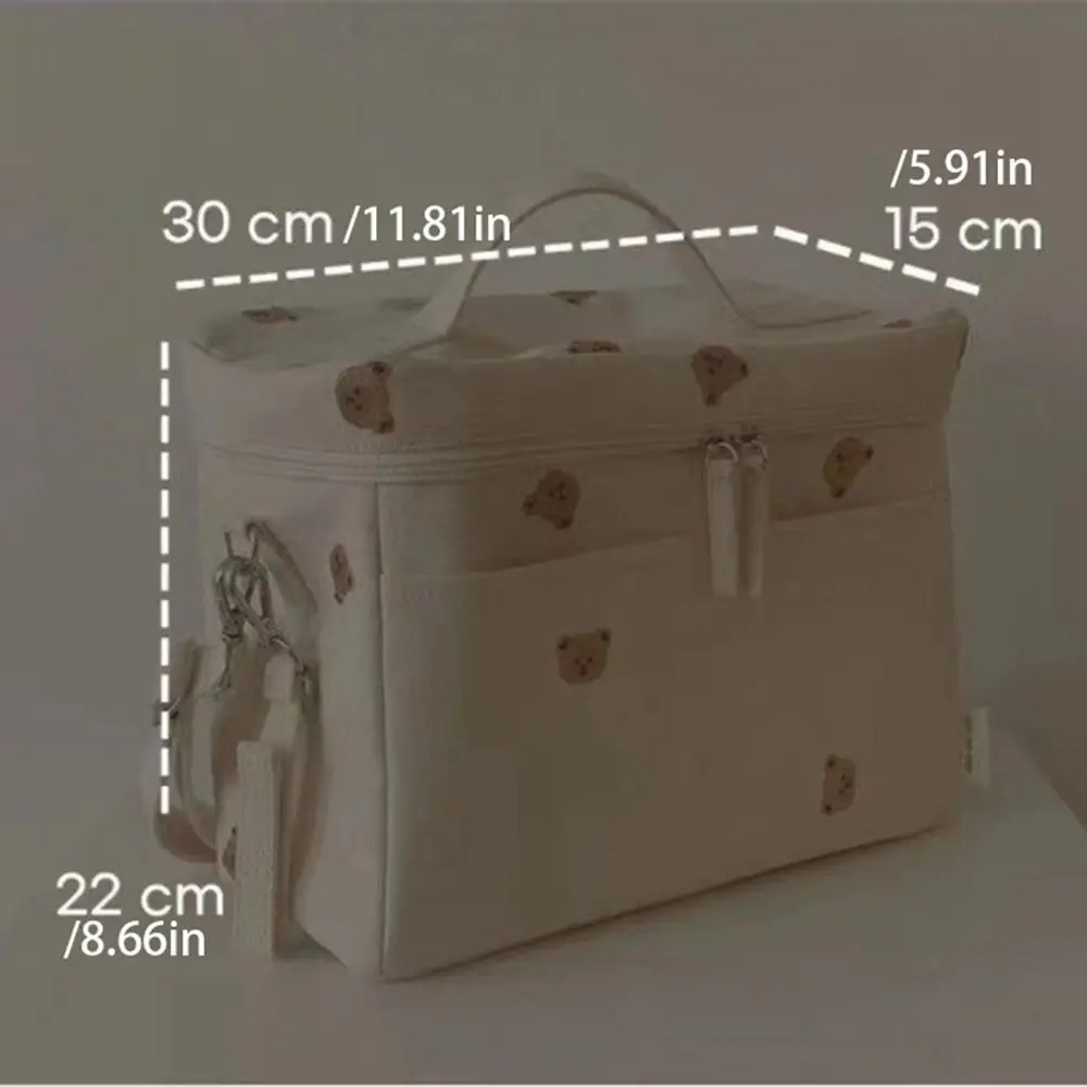 Orso Borsa per passeggino Portaoggetti multifunzionale Cartone animato Organizzatore per passeggino Accessori per passeggino in stile coreano