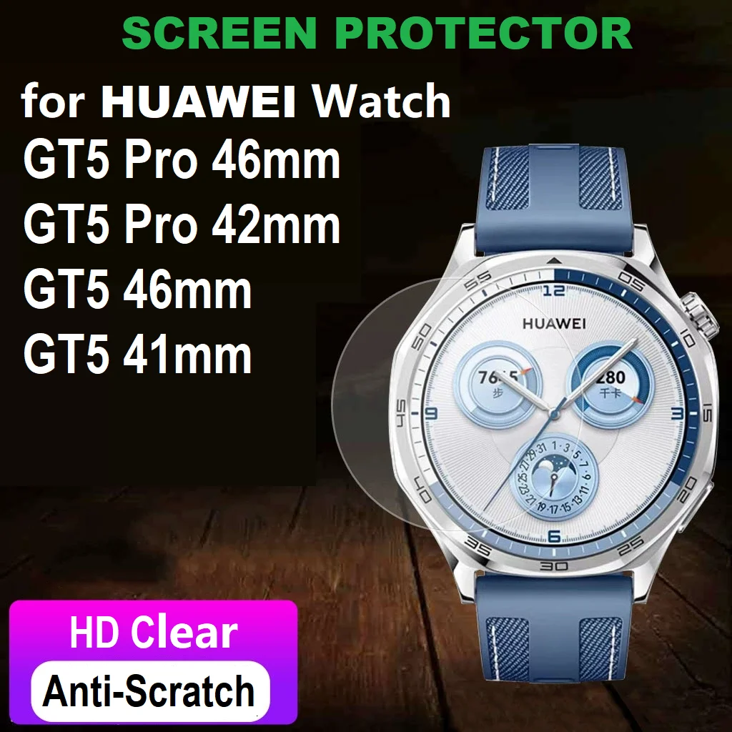 5PCS Smart Watch Screen Protector for Huawei GT5 46mm / GT5 41mm / GT5 Pro 42mm Tempered Glass Anti-Scratch Protective Film