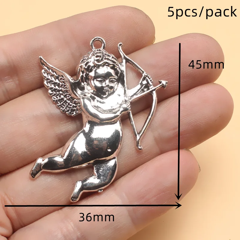 Mix Retro Silver Plated Angel Wings Cupid Alloy Pendant DIY Charms Jewelry Crafts Metal Accessories M1605