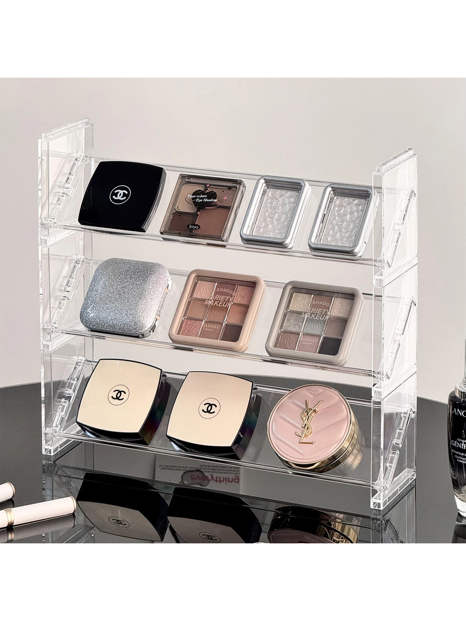 

Acrylic Desktop Organizer Multi-Layer Cosmetic Display Stand Office Desk Small Miscellaneous Items Arrangement Box Transparen...