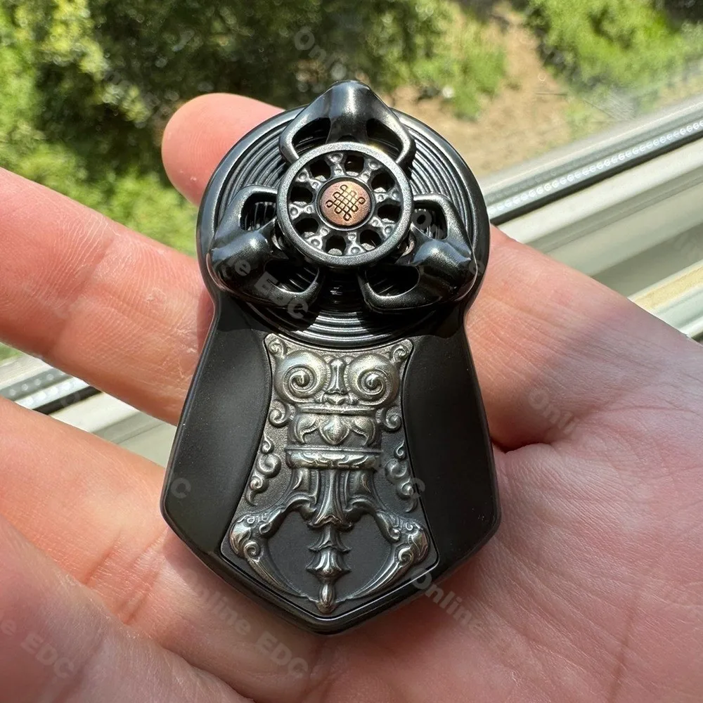 Gebruikt EDC Speelgoed CHIMAGO EDC Mechanische Push Slider Met Kralen Vier Magnetische Reliëf Patches Fidget Speelgoed Volwassenen Vinger Spinners