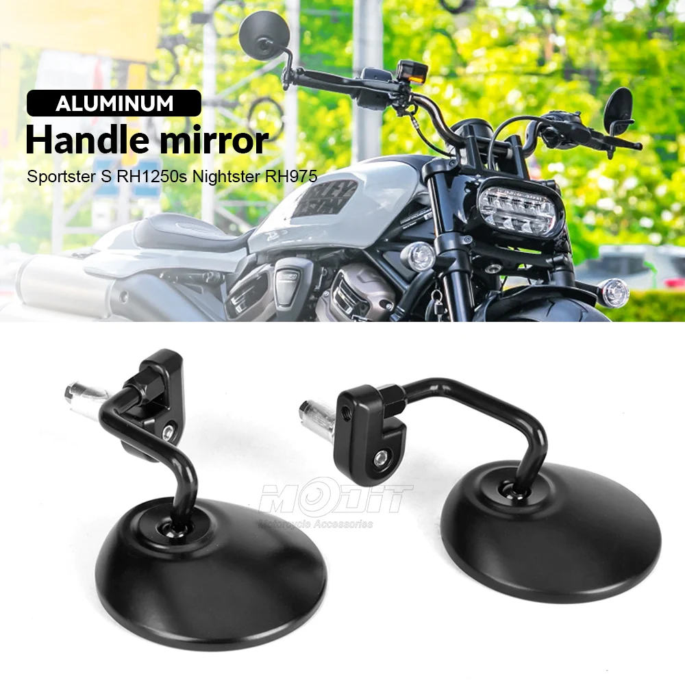 

For Harley Sportster S 1250 Nightster 975 2022 2023 2024 Motorcycle Rearview Rear View Mirrors Back Side Mirror Holder Bracket ﻿