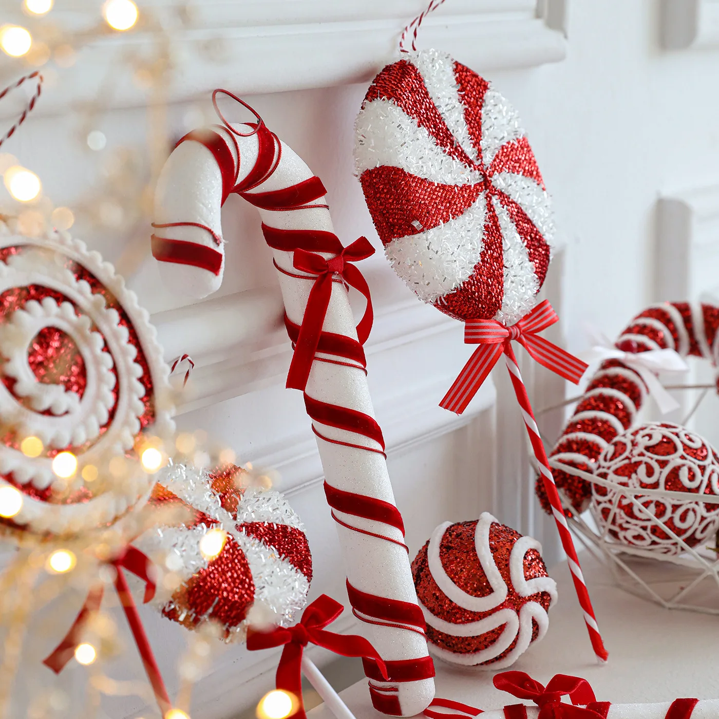 

Christmas Decorations Large Candy Canes Christmas Tree Lollipop Decoration Ornaments Decorative for Home Party Decor Xmas Gift