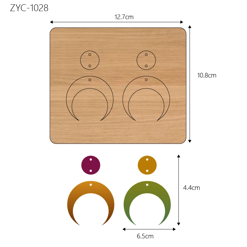 Wooden Earring Cutting Mold, Suitable for Die Cutting Machines, ZYC-1028