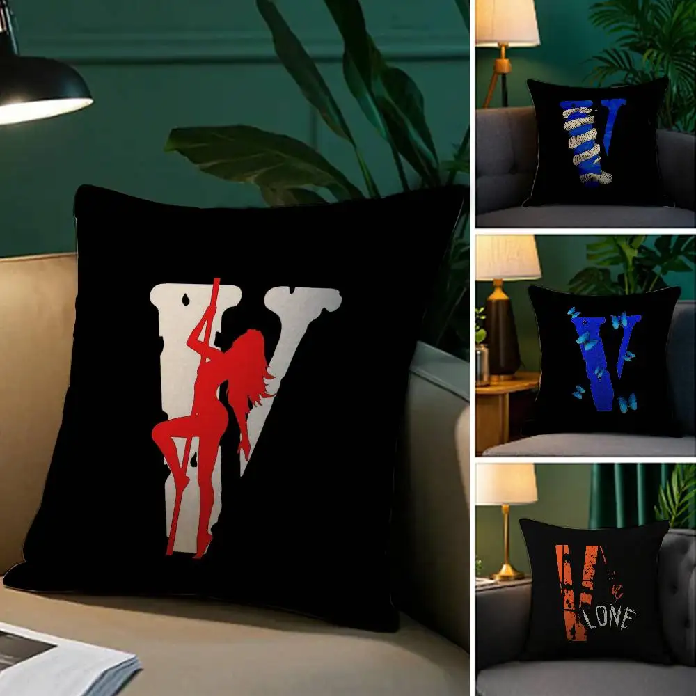 COOL V-VloneS Pillow Case Plush Fabric Soft Pillowcase Double Sided Print Sofa Cushion Cover Throw