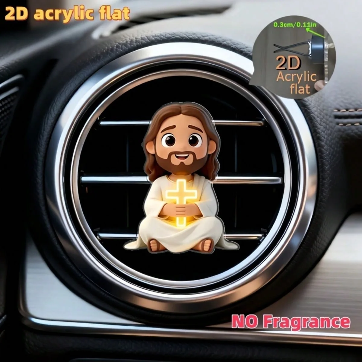 8/4 Pieces of Random Styles of Cute Gold Gradient Cat Acrylic 2D Car Decoration Interior Air Vent Flat Aroma Clip (Excluding Scent Tablets)