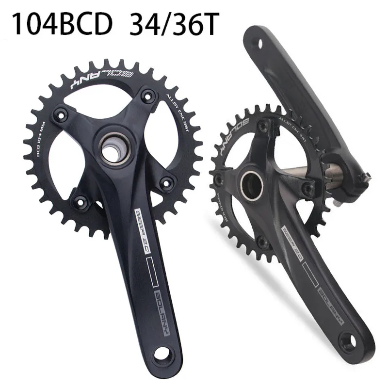 Bolany 104 bcd 170mm Hollow Integrated Crankset with bottom 34t 36t Single Chainring 8 9 10 11 12 Speed cranks arms for mtb Bike