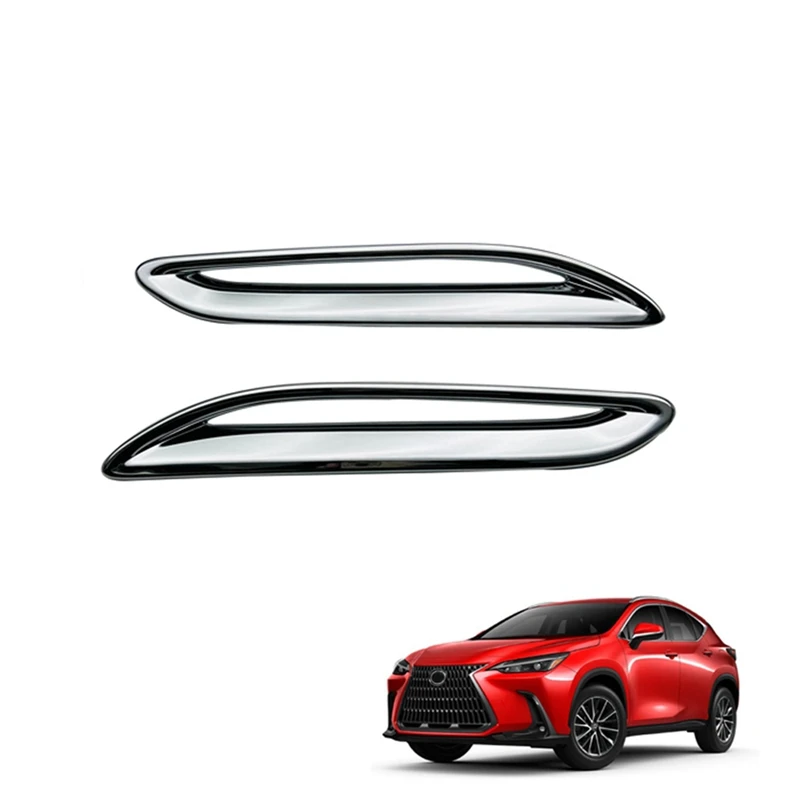 For Lexus NX260 NX350H 2021 2022 ABS Chrome Car Rear Bumper Fender Side Air Vent Cover Trim Car Styling