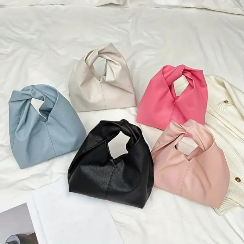 Torebka, torebka na nadgarstek, niszowy design, torebka typu cloud bag, torebka, nowa ekskluzywna plisowana torebka typu horn bag, miękka torebka na ramię z PU, torebka damska, modna i prosta, na wyjścia i imprezy. — zdjęcie 2