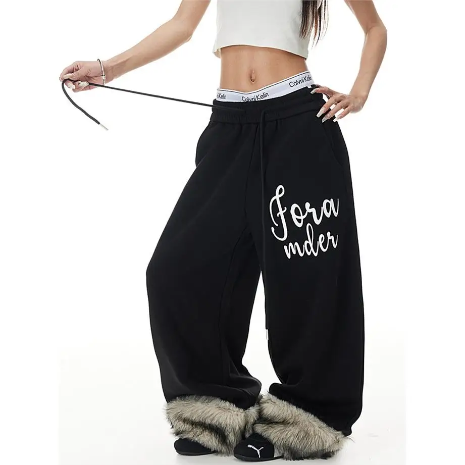 High Waist Drawstring Loose Hiphop Dance Sport Pants Women Fashionable Cross-Border 2025 Sexy Jazz Style Casual Pants