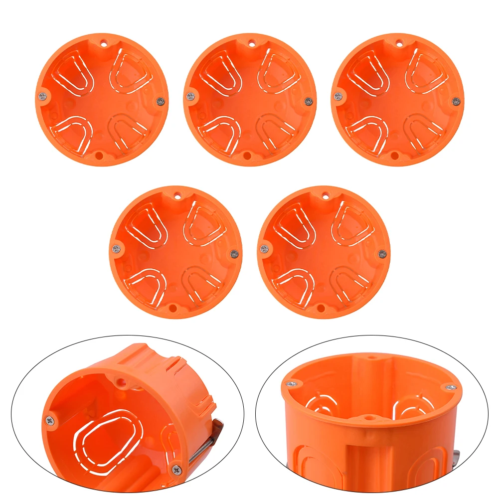 

5pcs Cavity Wall Boxes Cavity Switch Box Orange Deep 47mm ID64mm Slot Size 68mm Switch Socket Bottom Boxes Protect Parts Tool
