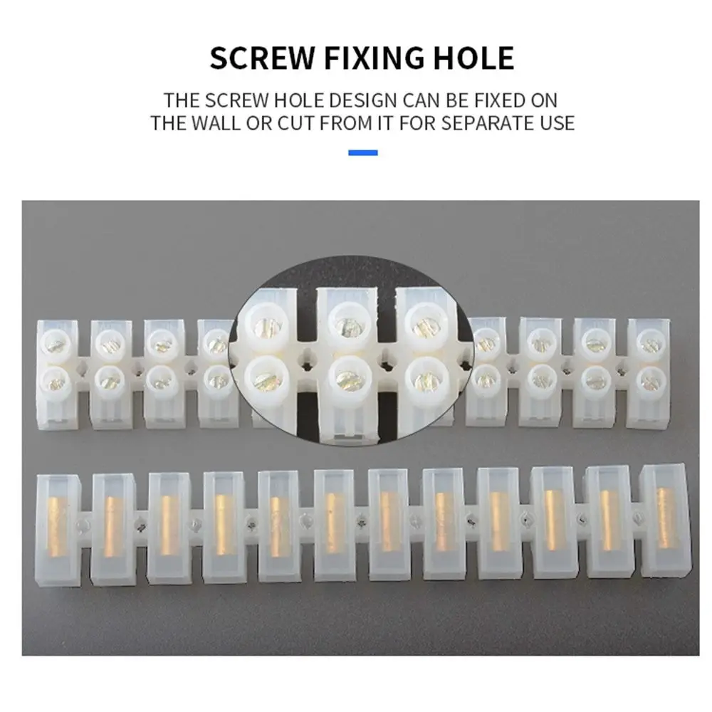 5Pcs 12 Position Electrical Connector Strip Insulated Housing H Type Structure Barrier Terminal Strip Screw Connection