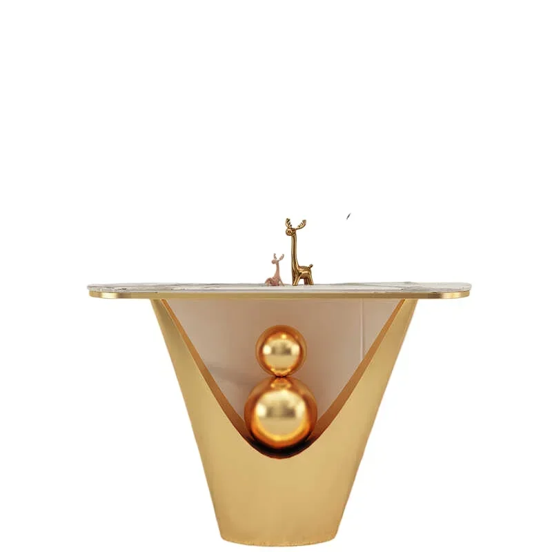 

Slate entry corridor end view table cabinet porch table pole storage table designer model