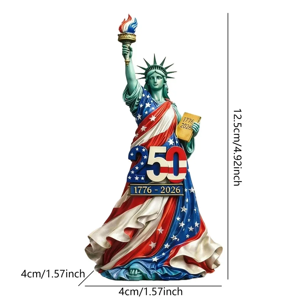 America 250 Statue of Liberty Flag Draped Resin Statue - Image 5