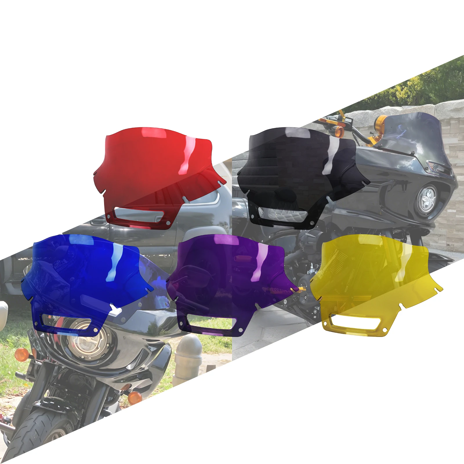 

Black/Red/Yellow/Purple/Blue Motorcycle Fairing Wind Deflector Windshield Windscreen For Harley Softail Low Rider ST 2022-2025