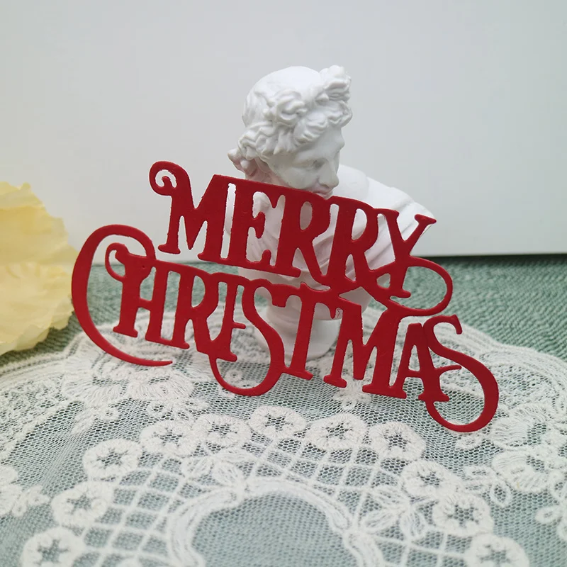 DIY Greeting Card Merry Christmas Cut Dies Papercutting Scrapbook  Embossing Manual Punch Stencil Handicraft Cutting Dies