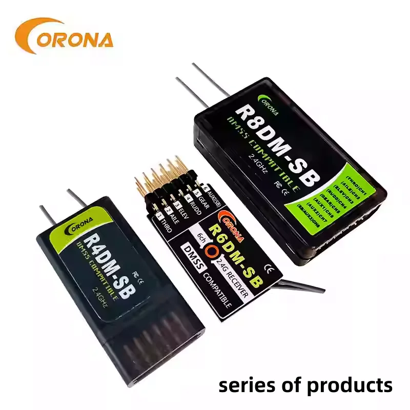 جهاز استقبال CORONA R8DM-SB 2.4 جيجا هرتز DMSS S.BUS HV 8 قنوات متوافق مع جهاز التحكم عن بعد JR XG7 XG8 XG14