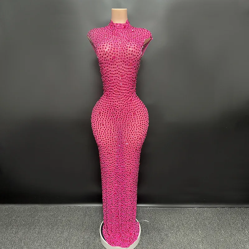 New Rhinestone Sexy National Style Luxury Party Temperament Dress