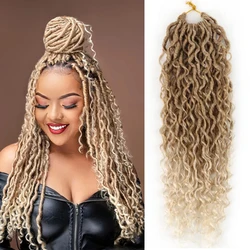 Nido de pelo de diosa Locs, cabello de ganchillo, cabello ondulado de Río Locs, cabello rizado en medio y extremos, extensión de cabello trenzado sintético