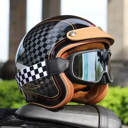 Open Face Motorcycle Helmet for Men Women DOT with Dark Visor Classic Jet Helmet Moto Moped Motocross Vintage 3/4 Half Helm