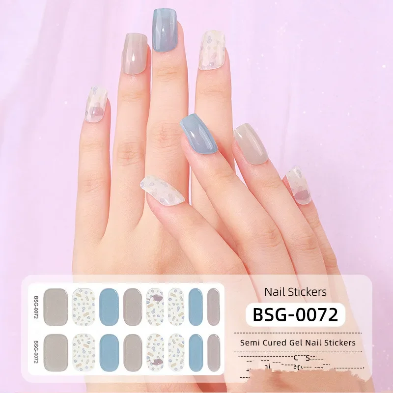 Transparente Semi-Curado Gel Nail Adesivos, Adesivo, Longa Duração, Wraps, Lâmpada UV, Precisa Nail Art Decorações, Atacado