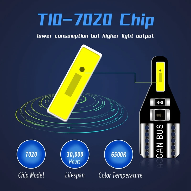 10 stuks T10 W5W LED auto-interieur lamp licht voor Avensis Mokka Focus 2 3 Fiesta 12V