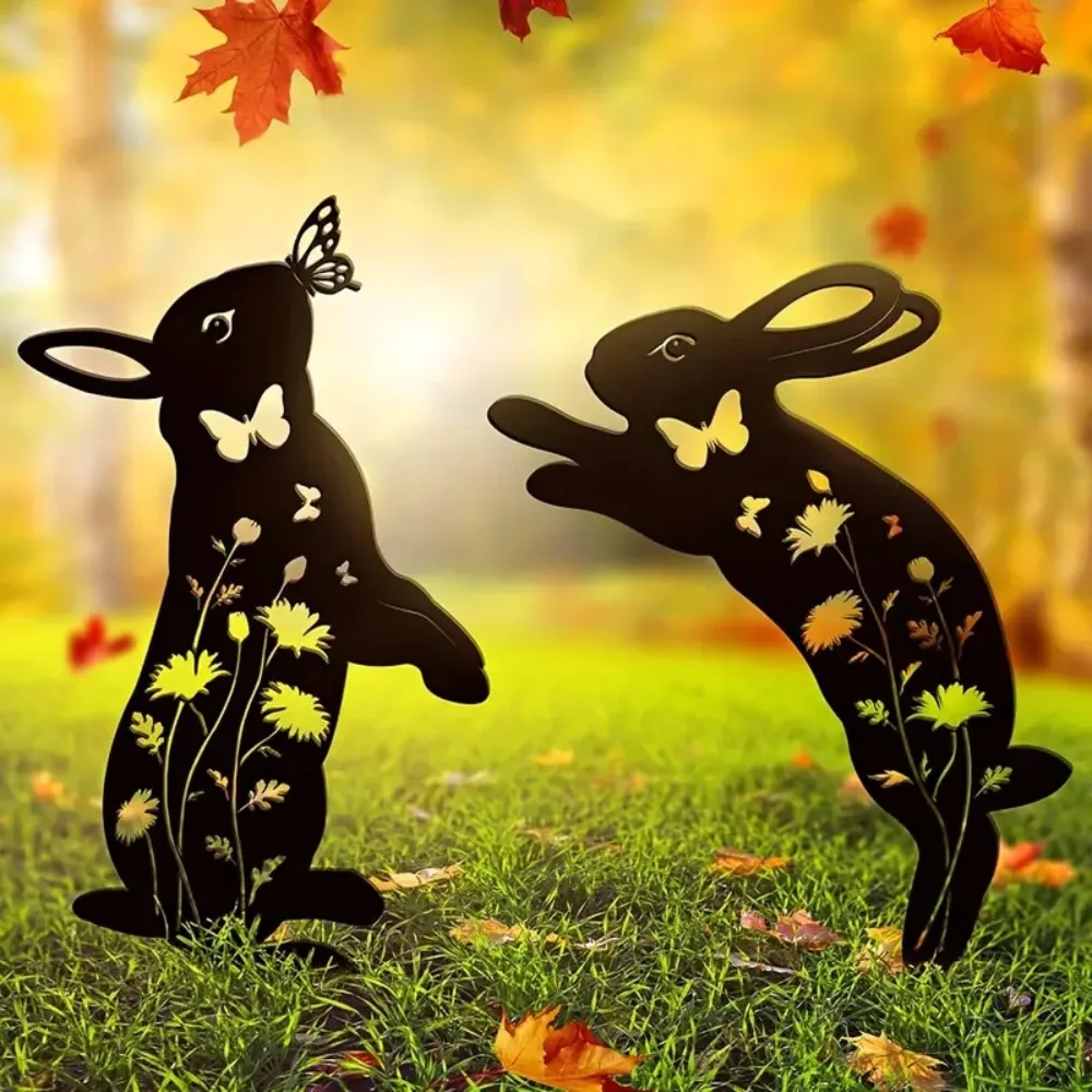 

Metal Garden Stakes - Bunny, Butterfly, and Bird Silhouettes for Elegant Outdoor Decor and Garden Animal Statues