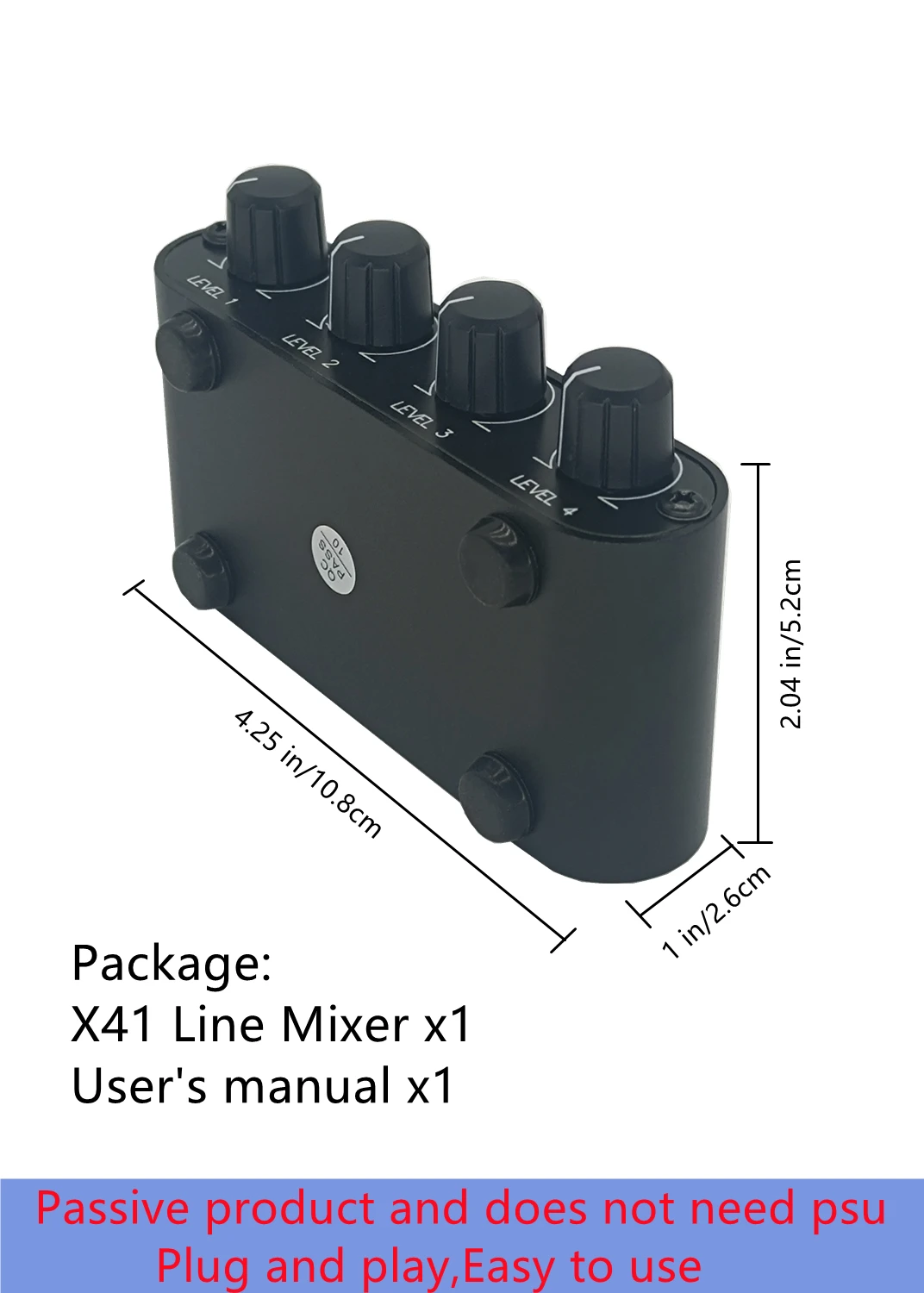 4-полосный аудиомикшер 3,5 мм, блок управления стереолинейными уровнями (4 в 1, выход), мини-пассивный микшер -X41