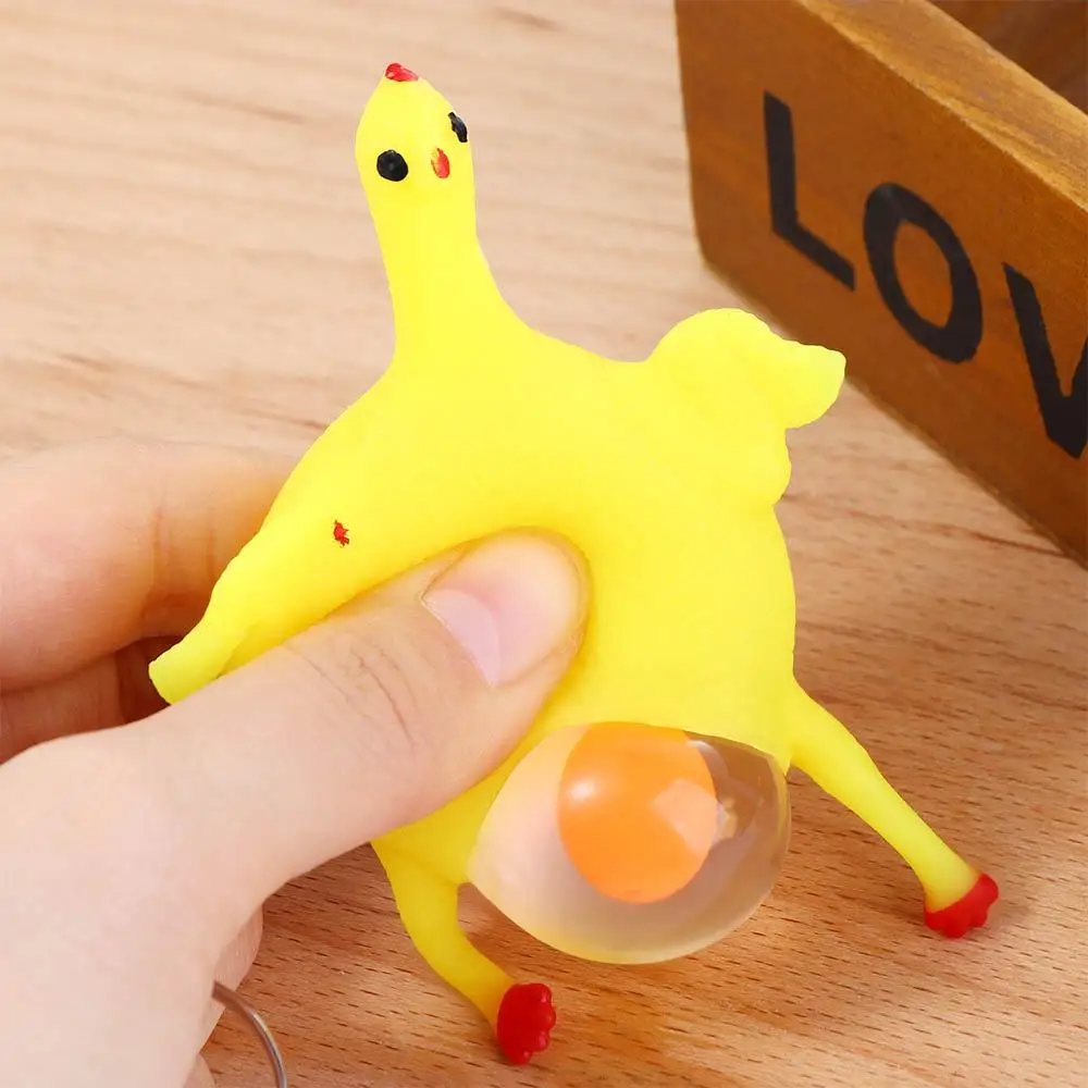 Novelty Funny Spoof Toy Pranks Maker Trinket Trick Fun Key Ring Practical Jokes Chicken Laying Eggs Tricky Toys