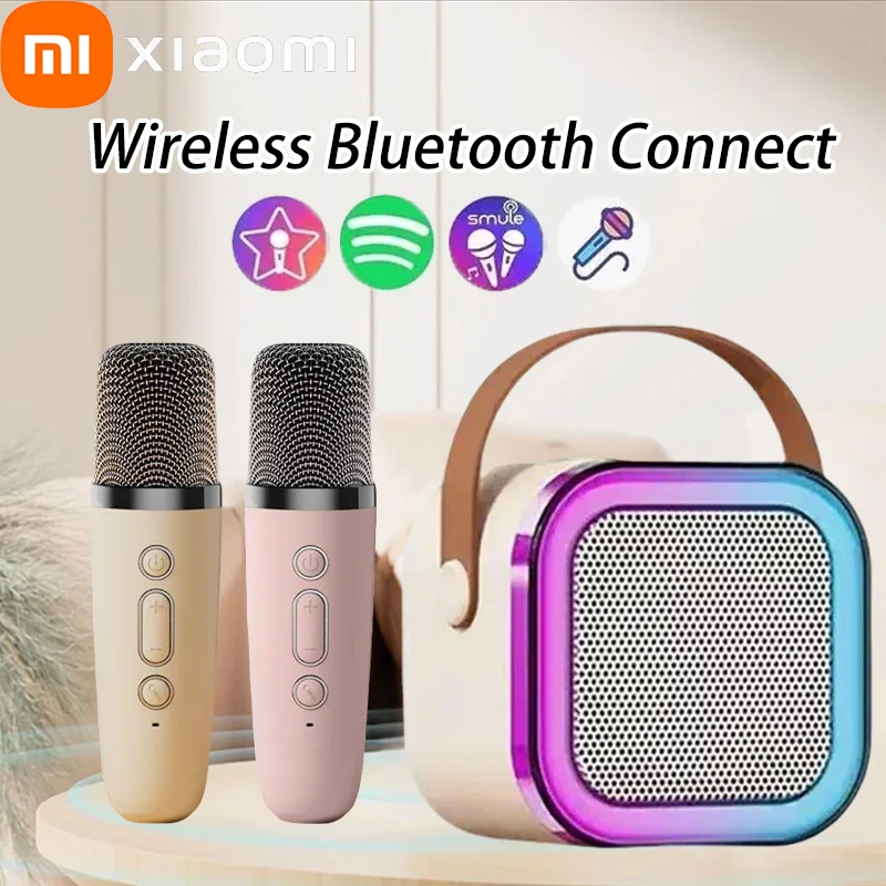 Xiaomi K12 haut-parleur Bluetooth sans fil avec 2 microphones lecteur de musique Portable Machine de karaoké pour la famille chant cadeaux pour enfants