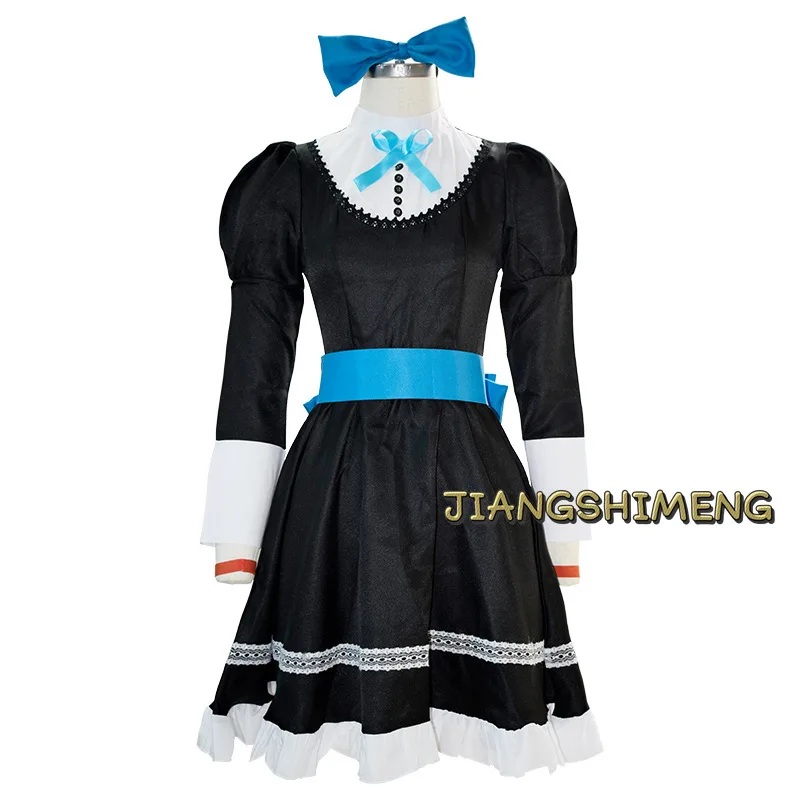 Anime Panty & Stocking with Garterbelt Younger Sister Anarchy Stocking Cosplay Costume Gothic Maid Lolita Dress Wig Long Socks