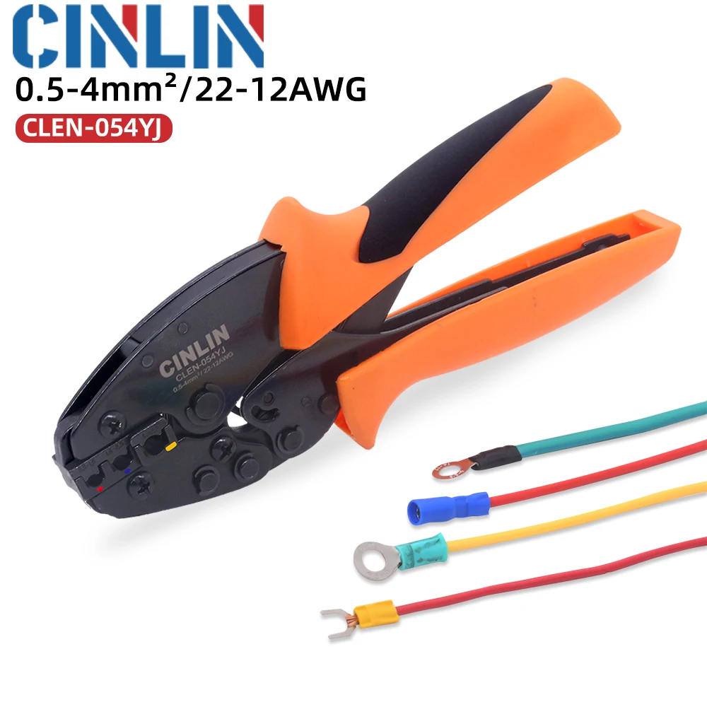 0.5-4.0mm MINI 230mm Crimping Tool For Insulated Terminals Electrical Connectors Ratcheting Wire Crimper Hand Tool 22-12AWG