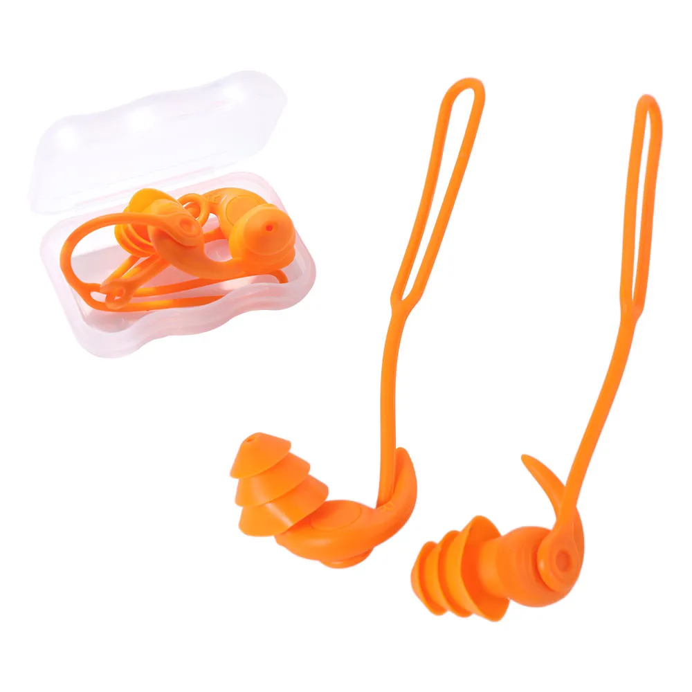 

1 Pair Waterproof Swimming Earplugs Silicone Silence Corded Ear Plug Anti Lost Reusable Hearing Waterproof Earplug