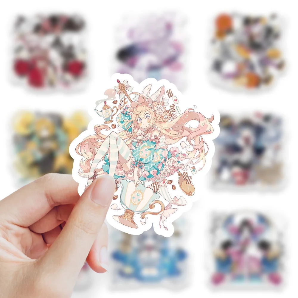 

10/50PCS cartoon girl sweet cute girl doodle DIY decorative hand ledger notebook guitar waterproof sticker Kids Toy
