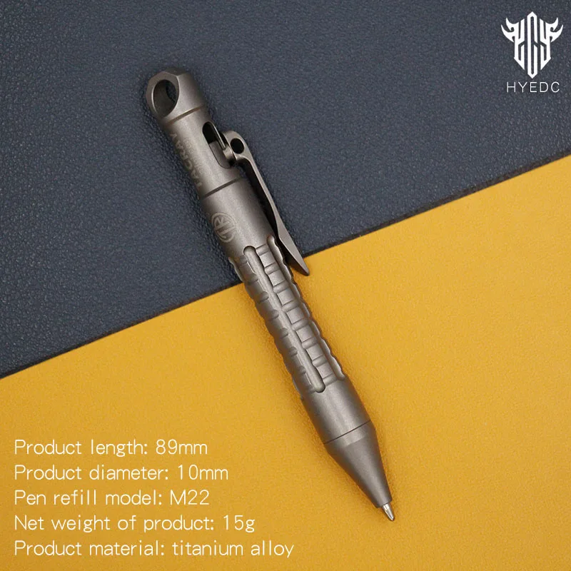 Imagem -02 - Titanium Alloy Tactical Pen Negócios Bolt Pen Metal Imprensa Simples Portátil Outdoor Multi Função Pen Edc